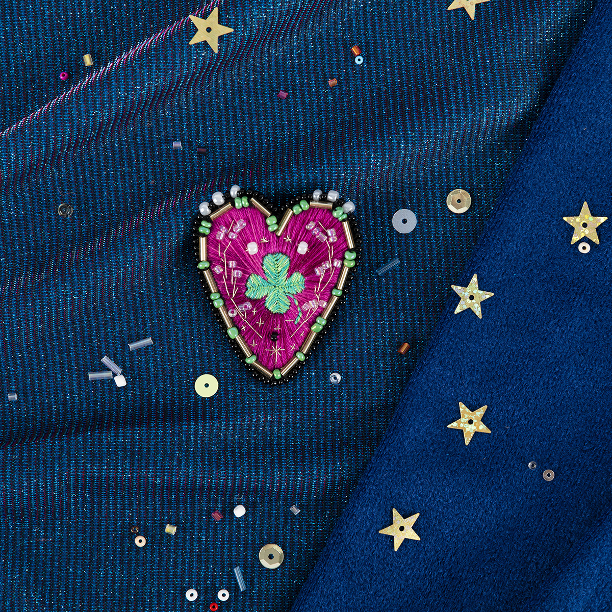 Embroidery kits PANNA Living Picture JK-2373 Brooch. Lucky Heart