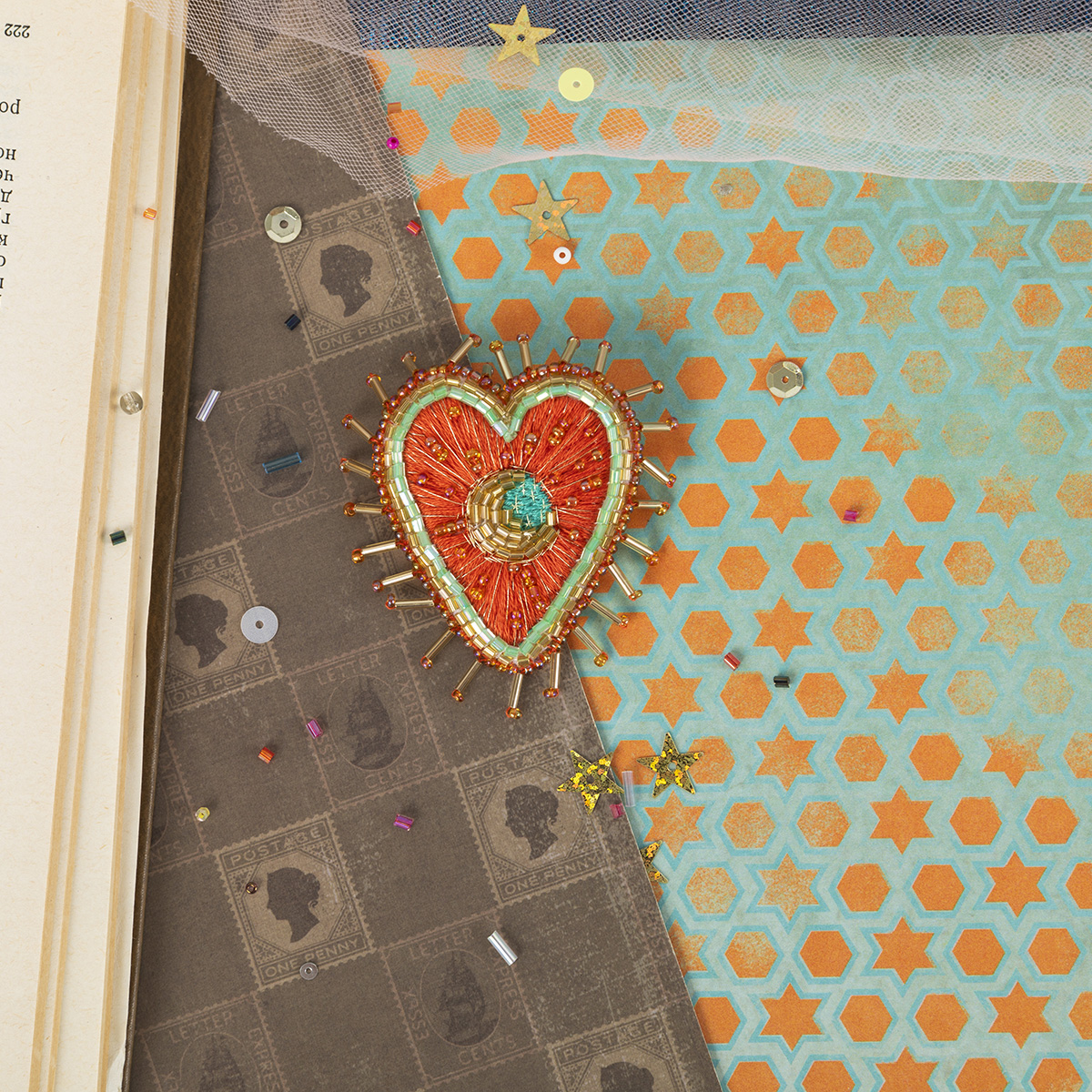 Embroidery kits PANNA Living Picture JK-2375 Brooch. Moon Heart