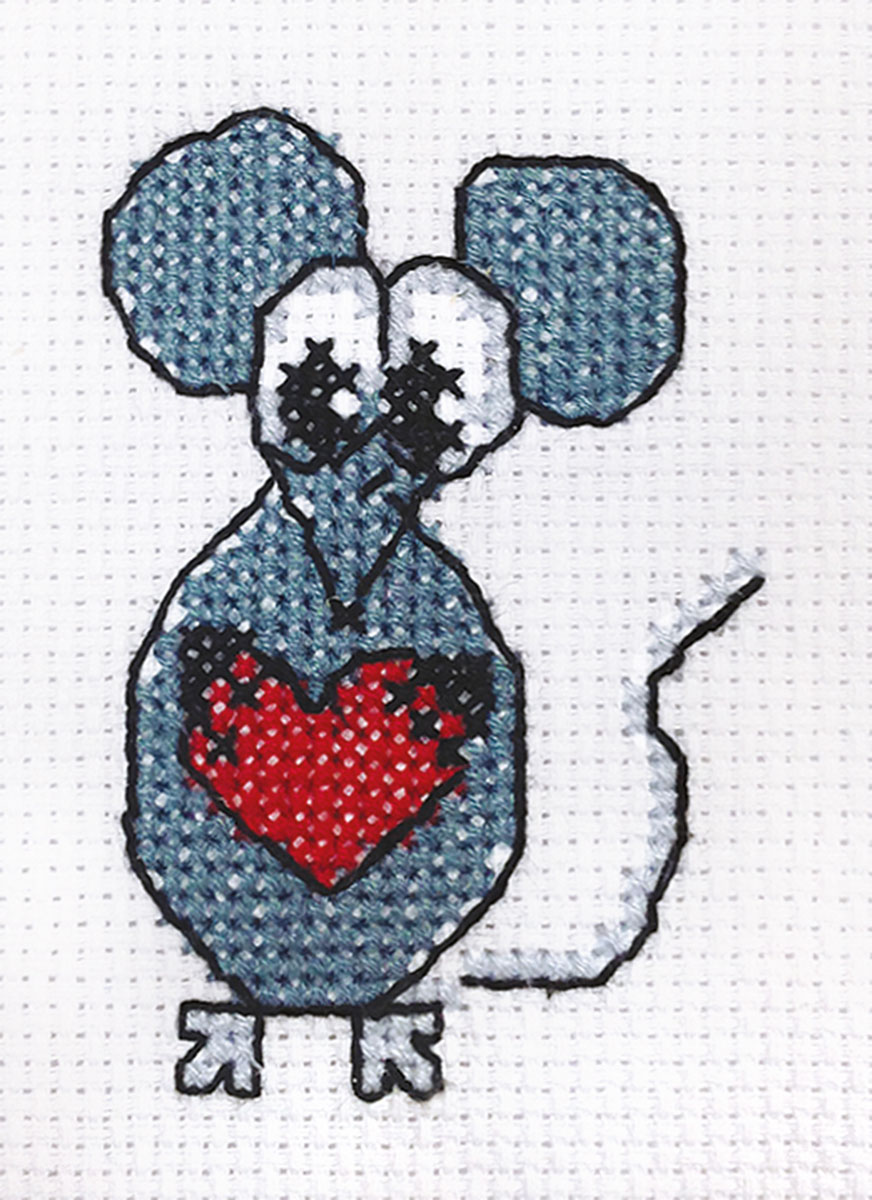 Embroidery kits PANNA 7-115 Little Mouse with a Heart 